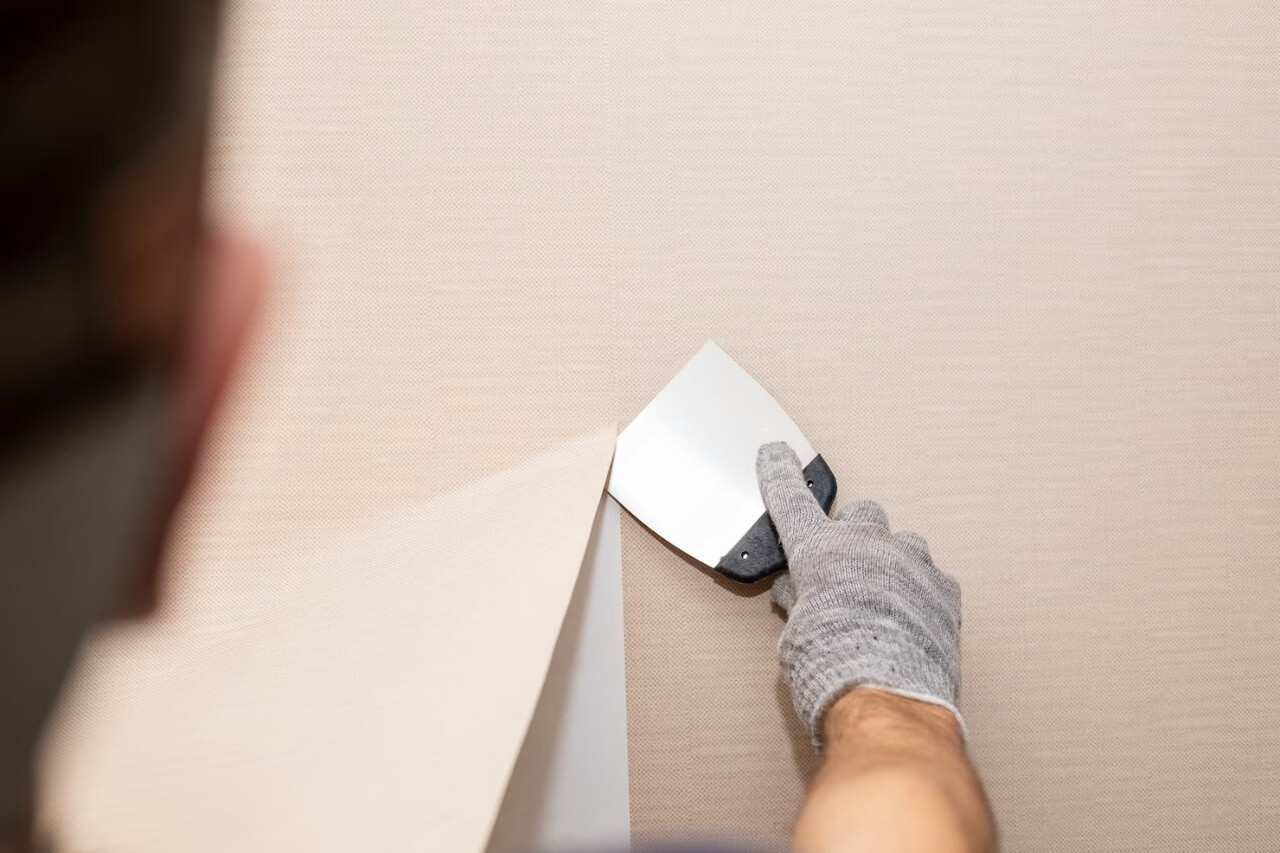Wallpaper removal and surface preparation